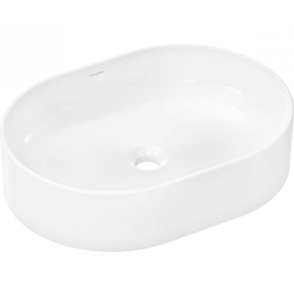 Hansgrohe Xuniva U Umywalka nablatowa b/o na bat. bez przelewu 550x400 Biały