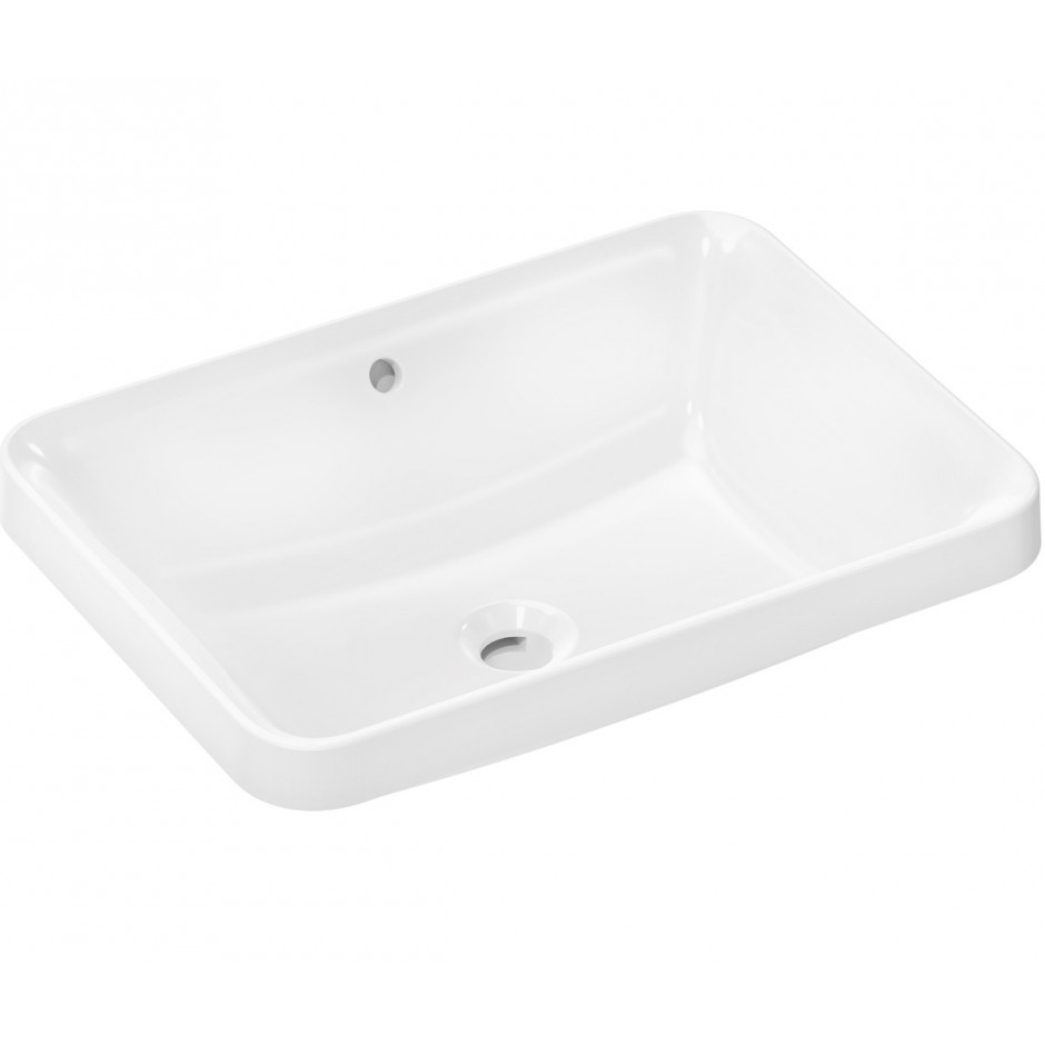 Hansgrohe Xuniva Q Umywalka wpuszczana w blat b/o na bat. z przelewem 550x400 Biały