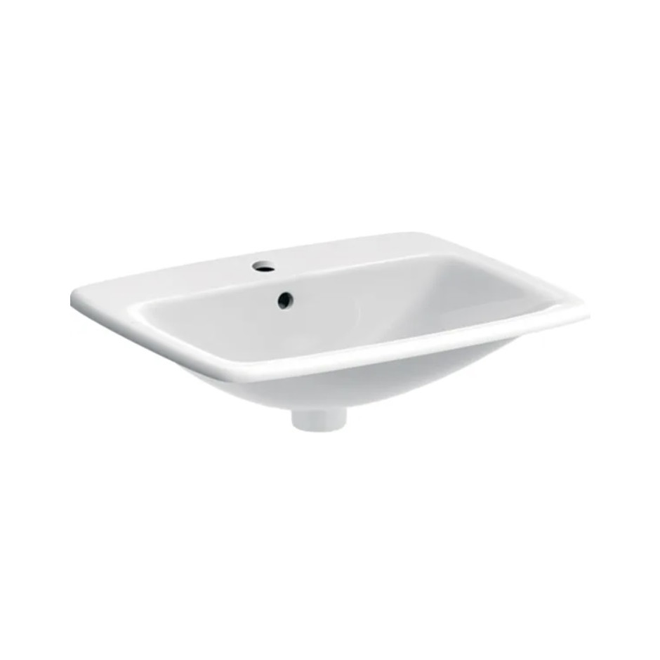 Geberit Selnova Square Umywalka wpuszczana w blat, B55cm, H17cm, T45cm, z przelewem, z otworem na baterię