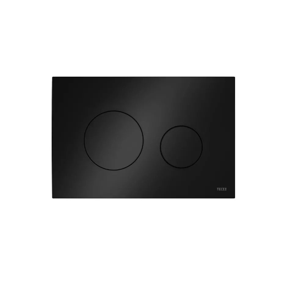 TECE Loop - przycisk spłukujący do WC z tworzywa, czarny połysk - 823390_O1