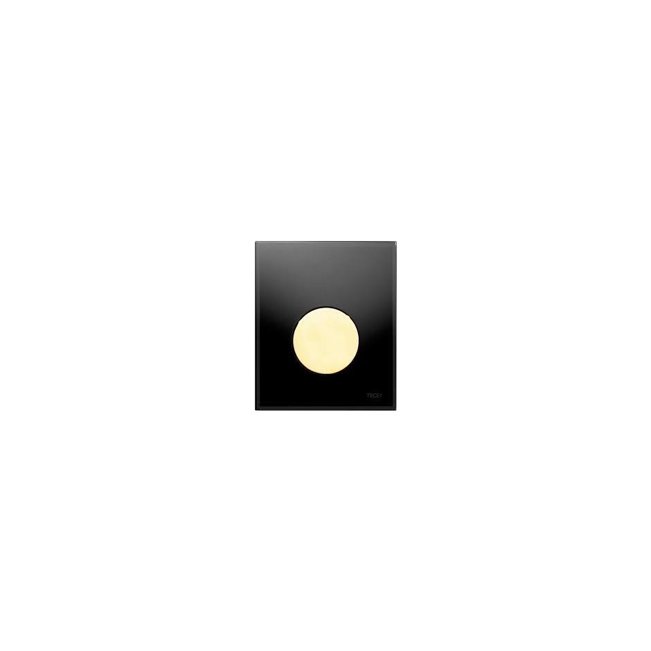 Tece Loop przycisk spłukujący ze szkła do pisuaru, szkło czarne, przycisk złoty - 164275_O1