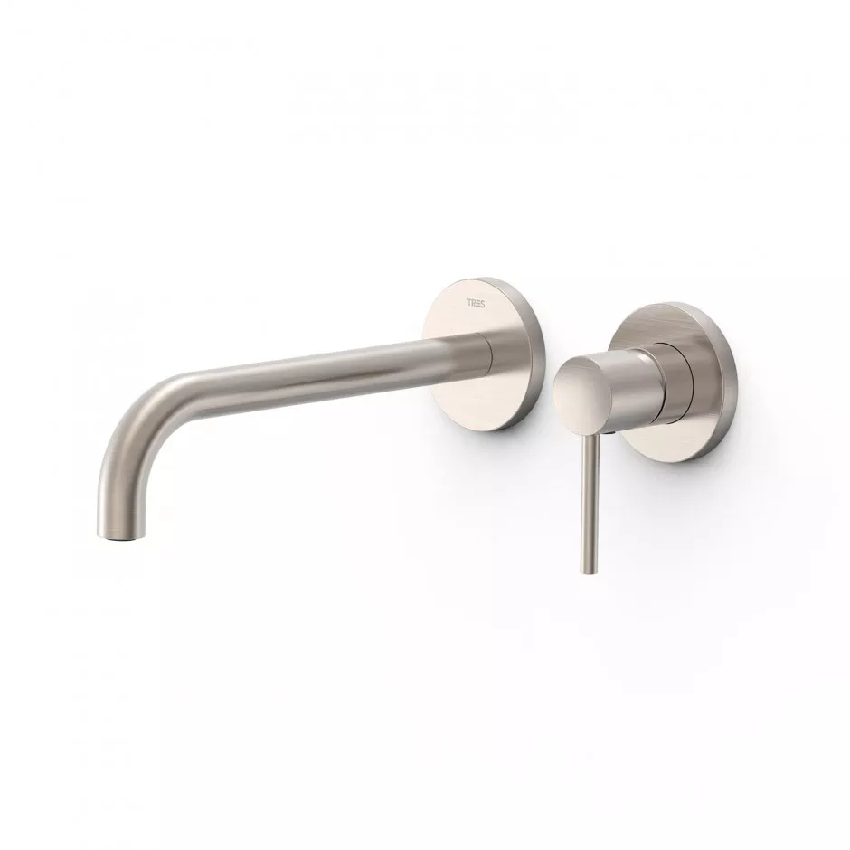 Tres Study bateria umywalkowa podtynkowa wylewka 237 mm stal