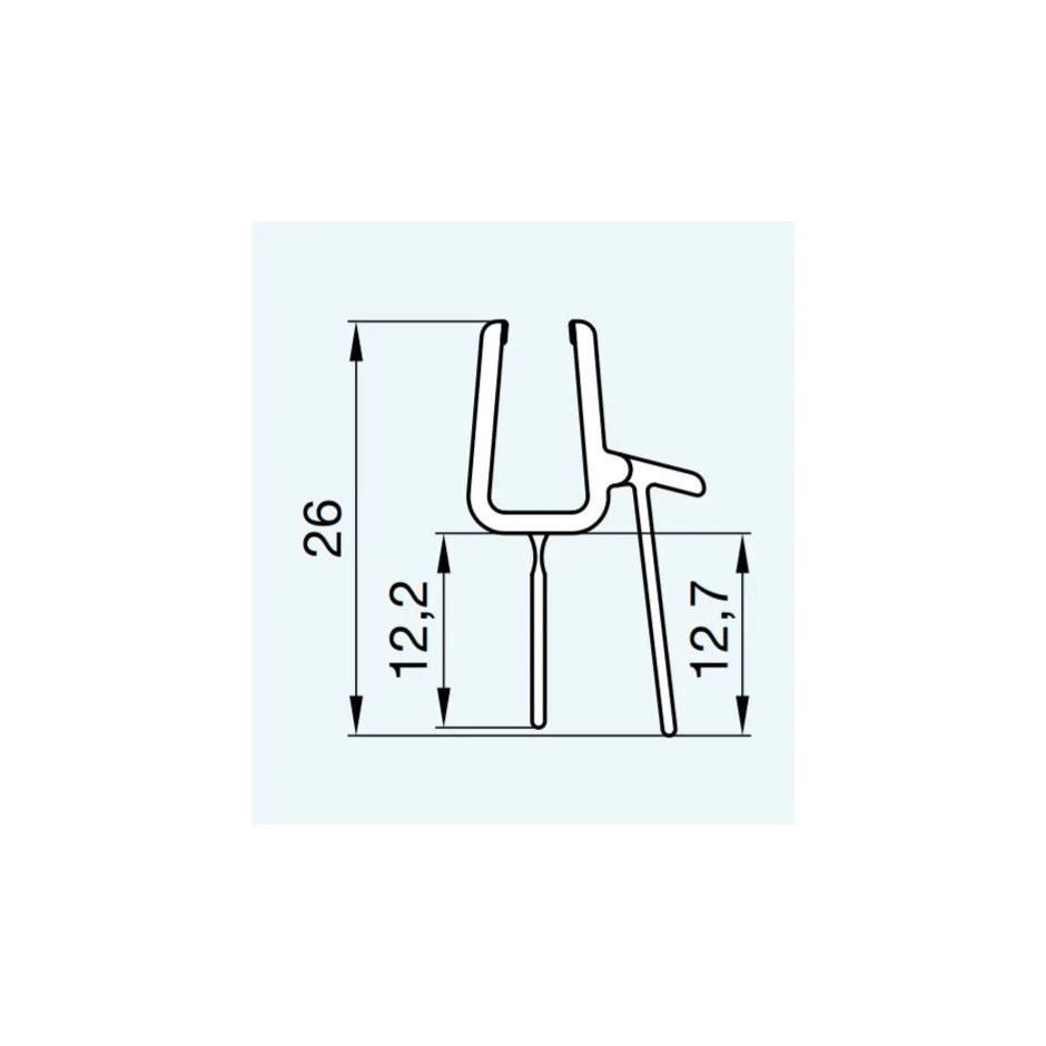 Uszczelka 52203 Pozioma Szkło 6Mm, L:1000Mm