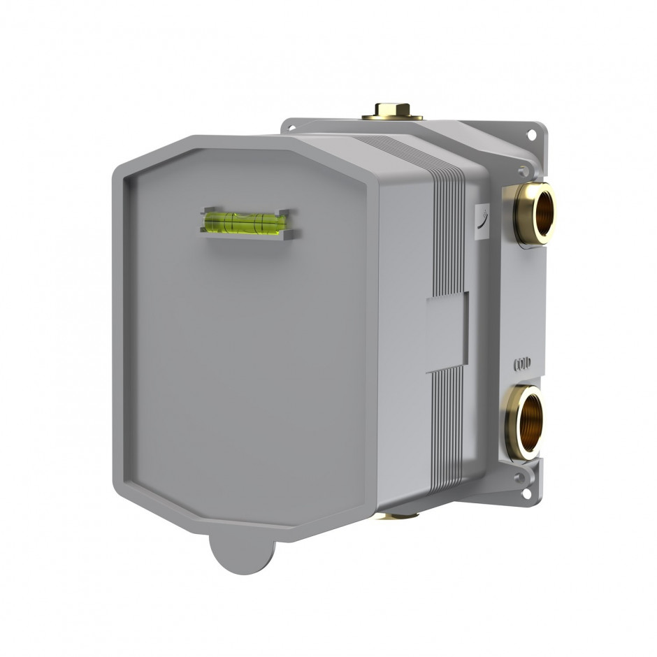 Universal Unterputz Einbaukörper 3“ Thermostat mit Pushtronic für 2 oder 3 Verbraucher, farblos