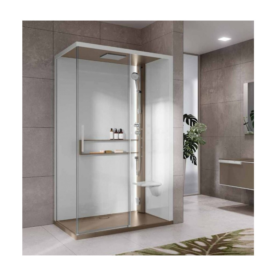 Novellini Glax 2.0 kabina z hydromasażem 120x80 prawa bat nech.hydro silver