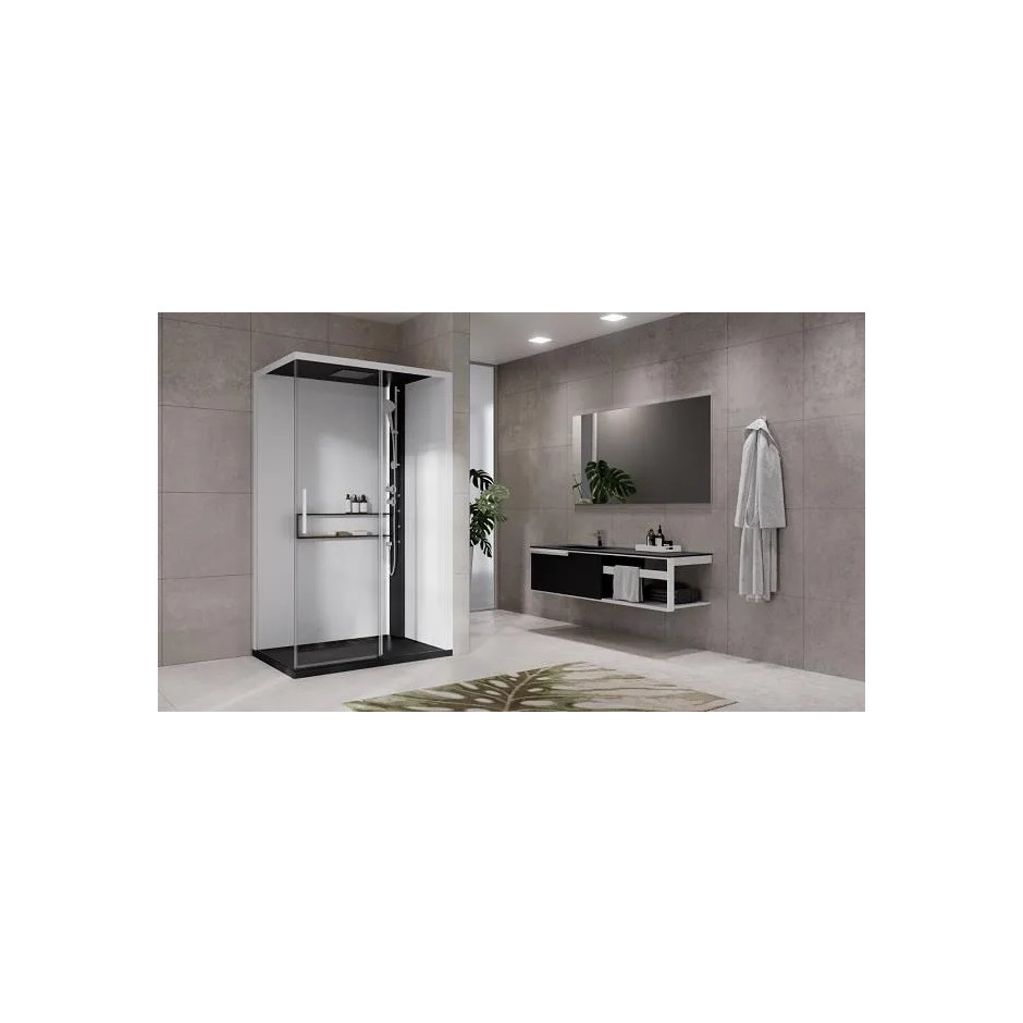 Novellini Glax 2.0 kabina z hydromasażem 120x80 prawa bat nech.hydro black