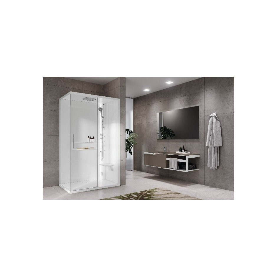 Novellini Glax 2.0 kabina z hydromasażem 120x80 prawa bat nech.hydro total white