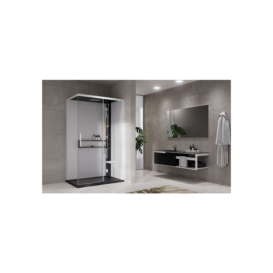 Novellini Glax 2.0 kabina z hydromasażem 120x80 prawa bat nech.hammam black