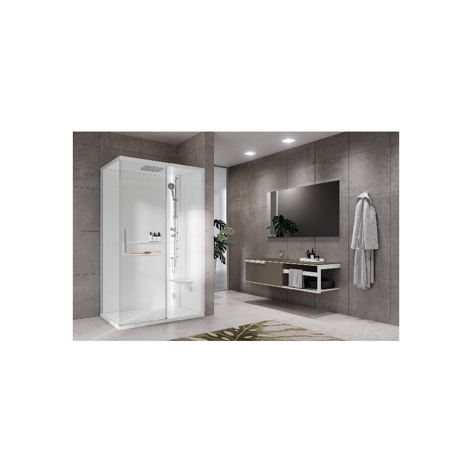 Novellini Glax 2.0 kabina z hydromasażem 120x80 prawa bat nech.hammam total white