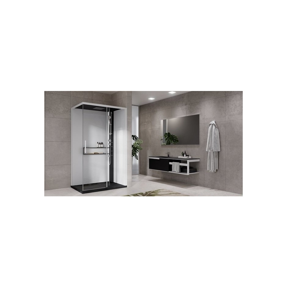 Novellini Glax 2.0 kabina z hydromasażem 120x80 prawa bat term.hydro black