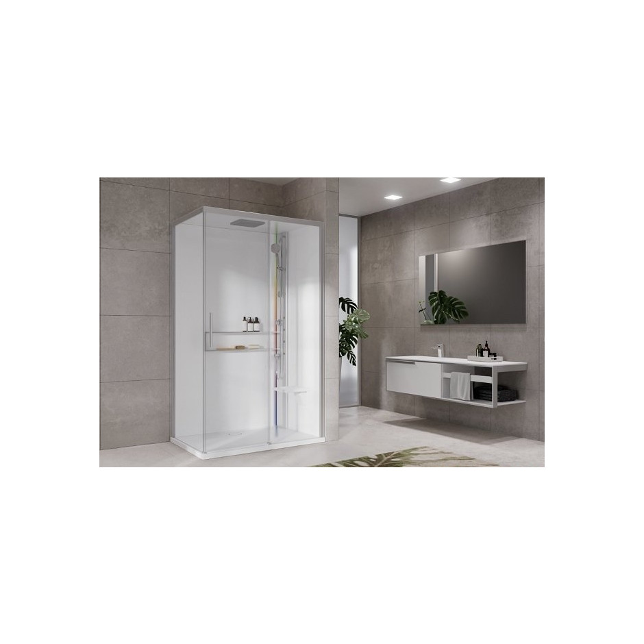Novellini Glax 2.0 kabina z hydromasażem 120x80 prawa bat term.hydro plus silver