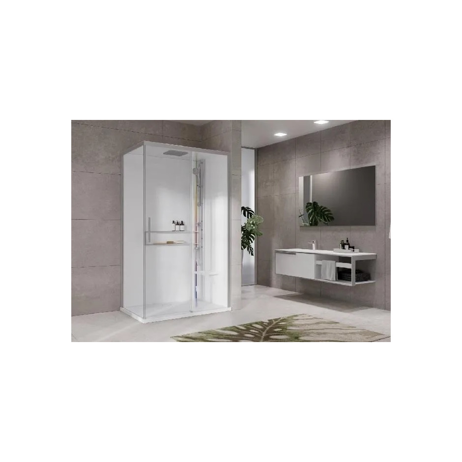 Novellini Glax 2.0 kabina z hydromasażem 120x80 prawa bat term.hammam silver