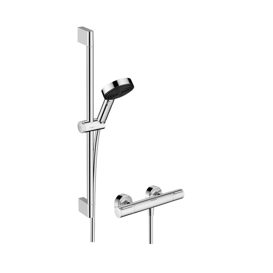 Hansgrohe Pulsify Select S System prysznicowy 105 3jet Relaxation EcoSmart z drążkiem 65 cm i bat termostat chrom