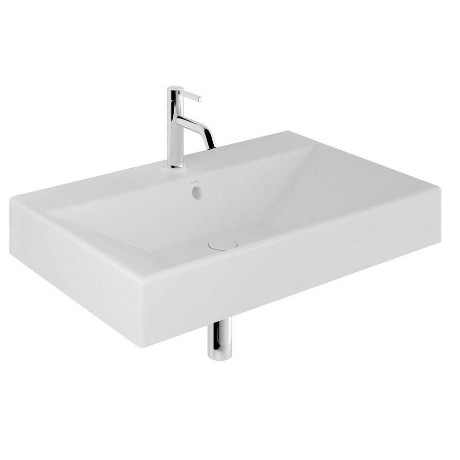 Kludi Resa umywalka ceramiczna podwieszana, prostokątna, 81x50, z otworem na baterię, biały