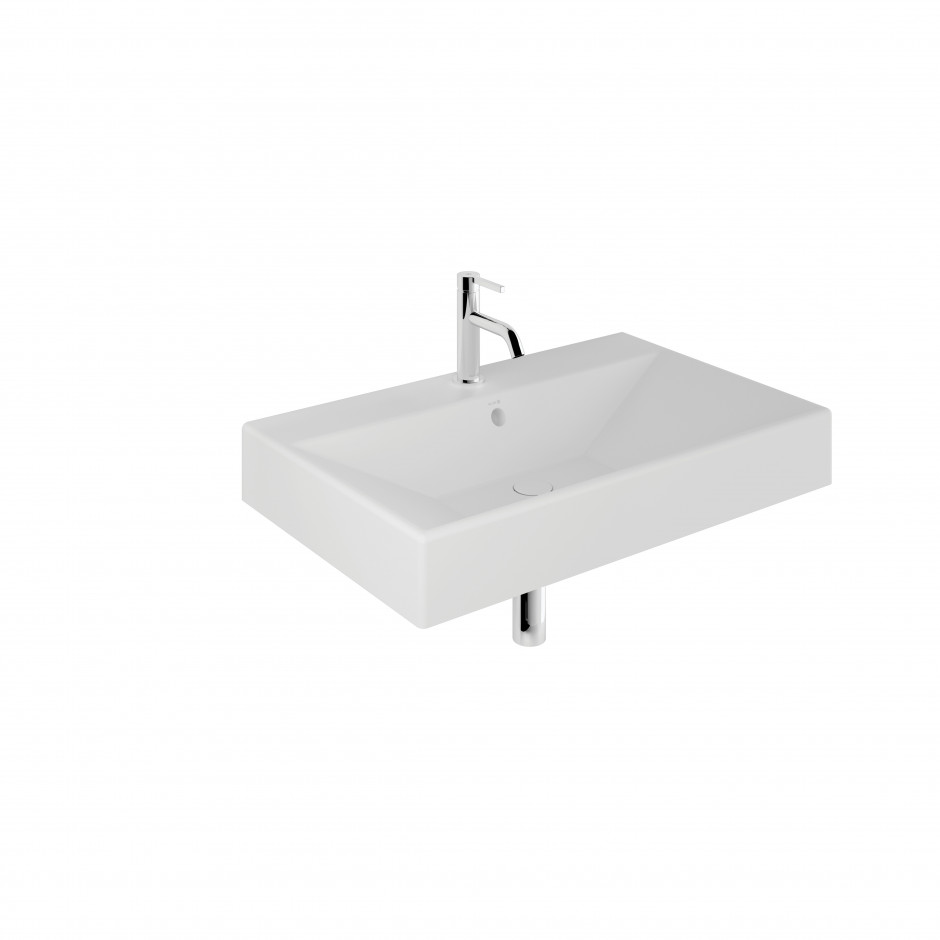 Kludi Resa umywalka ceramiczna podwieszana, prostokątna, 101x50, z otworem na baterię, biały