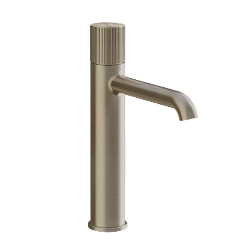 Gessi Habito Rigato Bateria umywalkowa wersja średnia bez korka i wężyków przyłączeniowych Finox Brushed Nickel