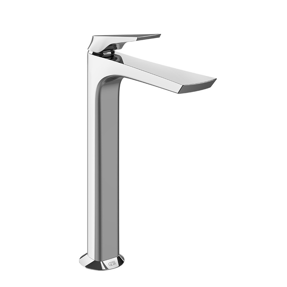 Gessi Ventaglio Bateria umywalkowa wysoka bez odpływu z elastycznymi króćcami przyłączeniowymi Chrome
