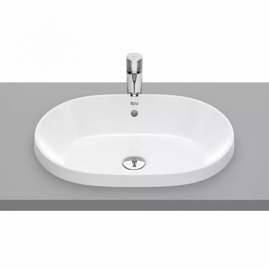 Roca Gap Umywalka Blatowa Owalna 55X39 Cm, Z Przelewem, Supraglaze - 841309_O1