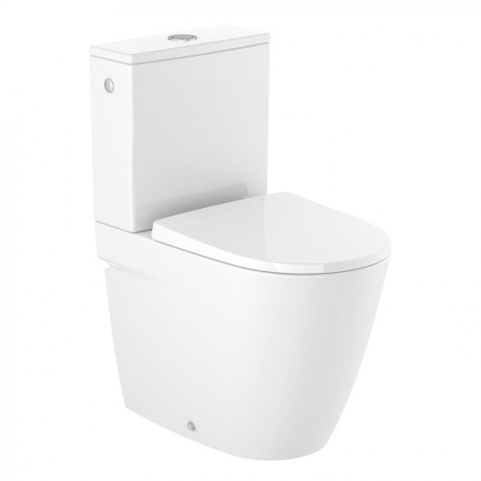 Roca Ona Miska WC kompaktowa stojąca przyścienna Rimless 37x60 cm Supraglaze biały - 846141_O1