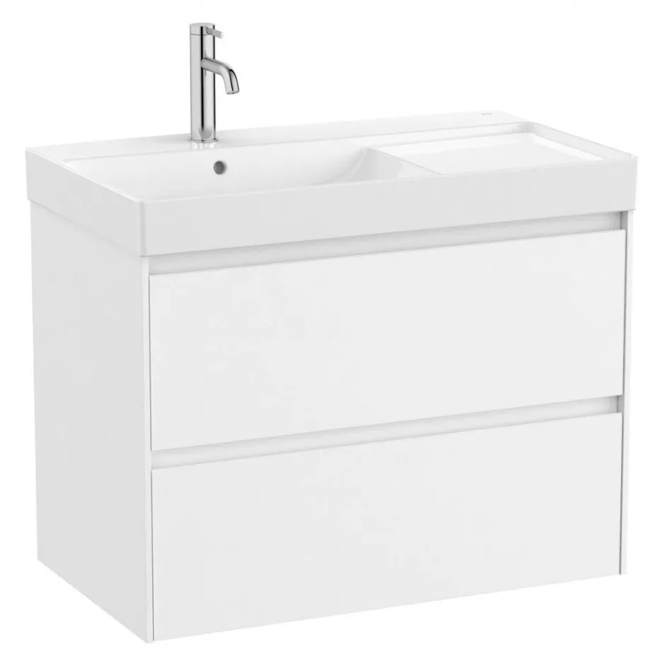 ONA Zestaw łazienkowy UNIK 2 szuflady z umyw asym po lewej 800mm, biała - 900275_O1