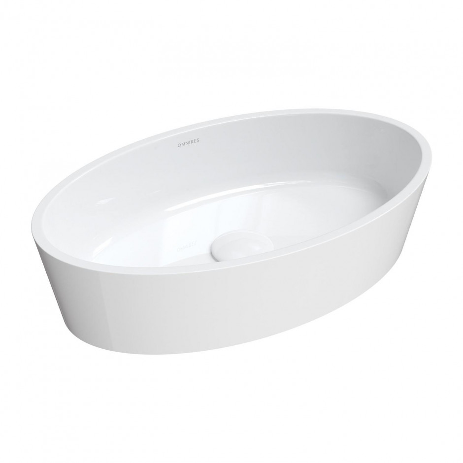 Omnires BARI M+ umywalka nablatowa, 50x30 cm biała połysk - 852283_O1