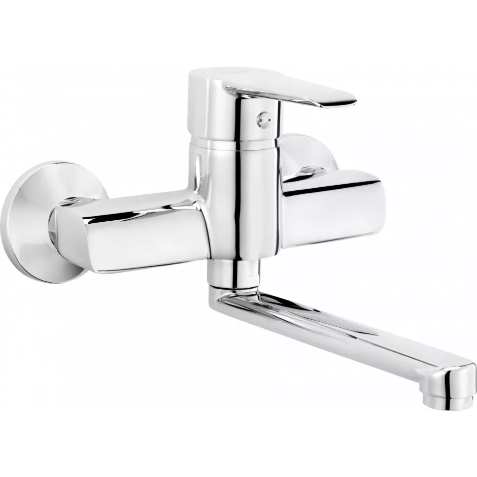 Deante corio chrom bateria umywalkowa ścienna z eco głowicą - 832636_O1