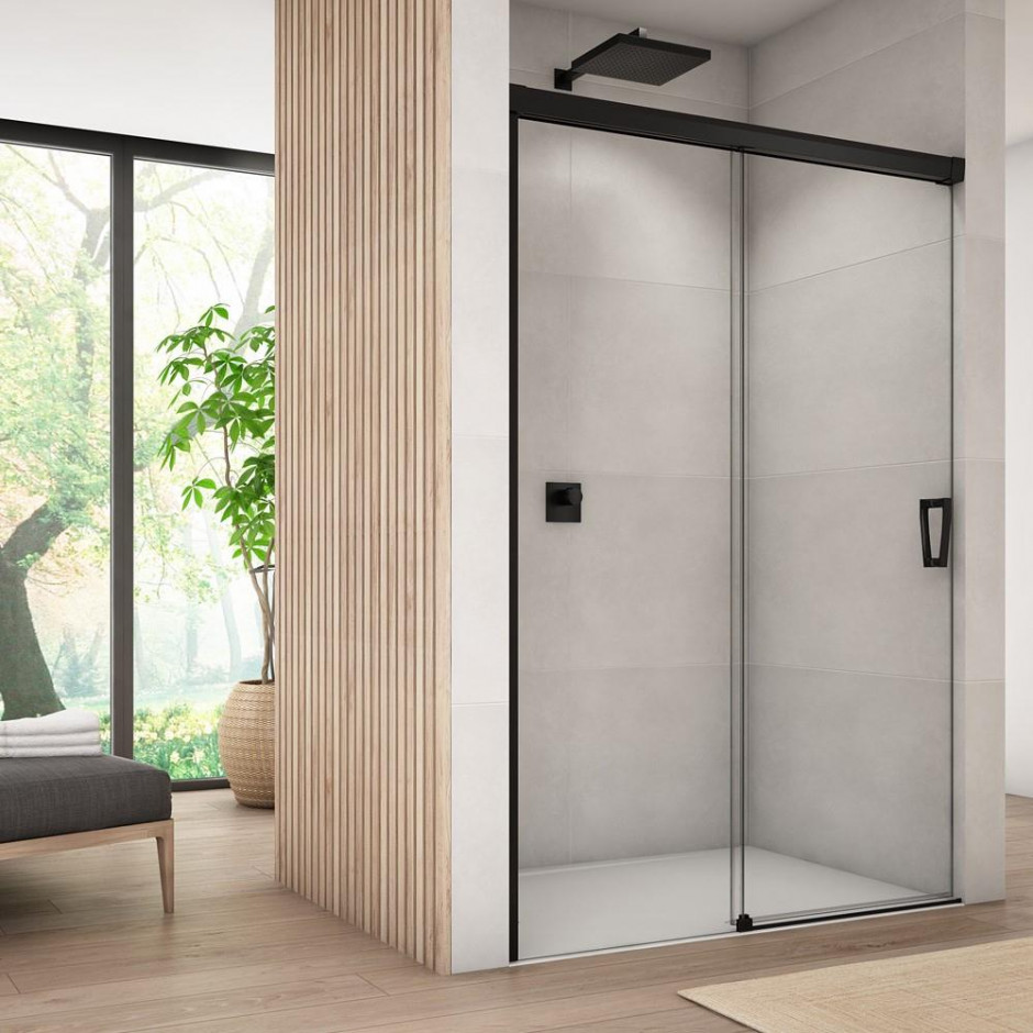 SanSwiss Cadura Drzwi prysznicowe lewe 120x200 cm czarny mat - 839027_O1