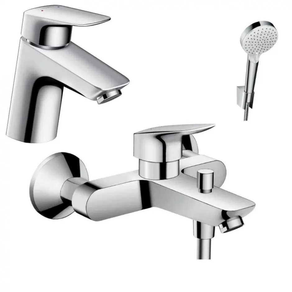 Hansgrohe Logis Zestaw baterii umywalkowa wannowa (71070000 +71400000 +26691400) chrom - 473364_O1