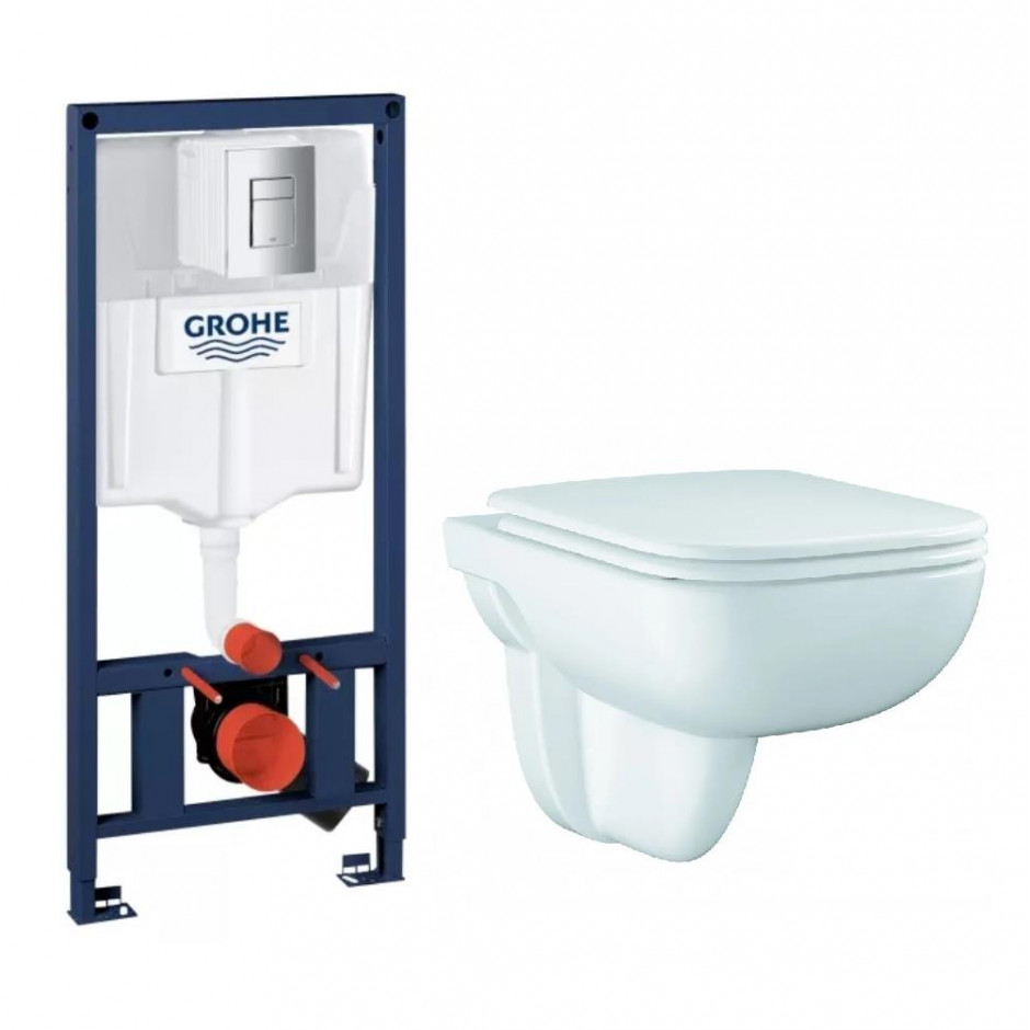 Grohe Grohe Start Edge Ceramic Zestaw Stelaż podtynkowy z miską WC wiszącą bezrantową i deską wo (39930000 + 39815000) - 854312_O1