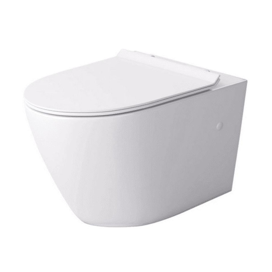 Massi Decos Miska WC wisząca Rimless Slim z deską wolnoopadającą 36x55 cm Easy Clean biały - 834058_O1
