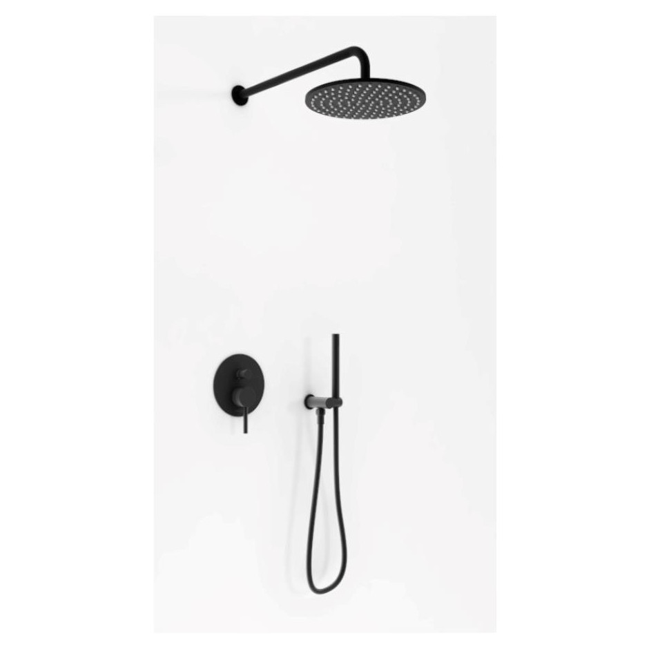 Kohlman Axel Black Zestaw prysznicowy podtynkowy z deszczownicą 30 cm czarny mat - 831968_O1