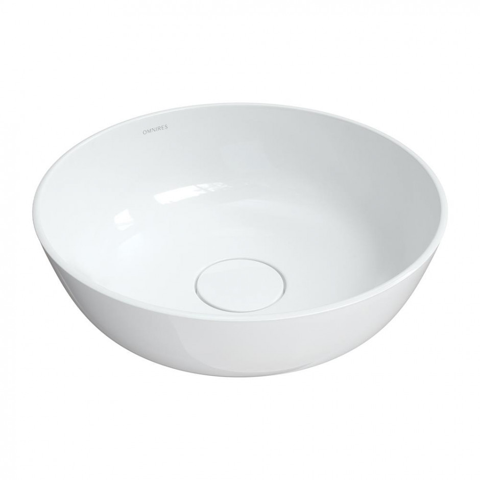 SILKR400BP SILK umywalka nablatowa Marble+, o40cm, biały połysk - 844445_O1