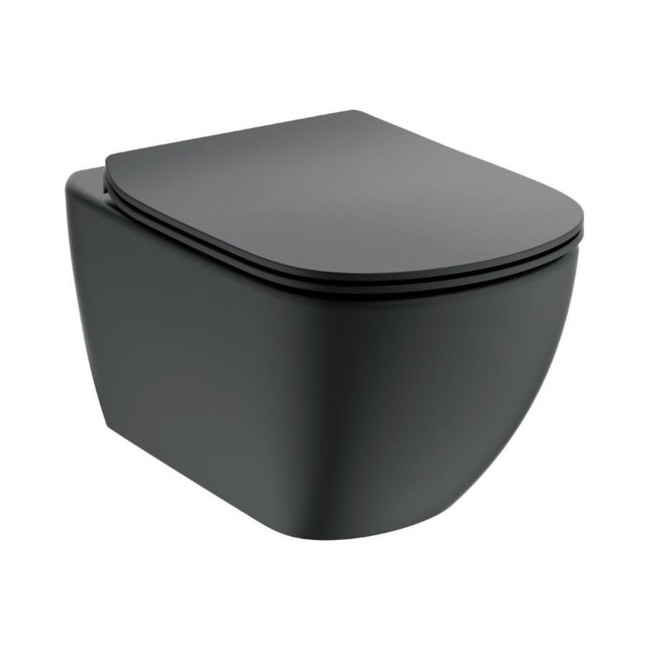 Ideal Standard Ideal Standard Tesi Zestaw miska WC wisząca + deska w/o czarny - 833794_O1