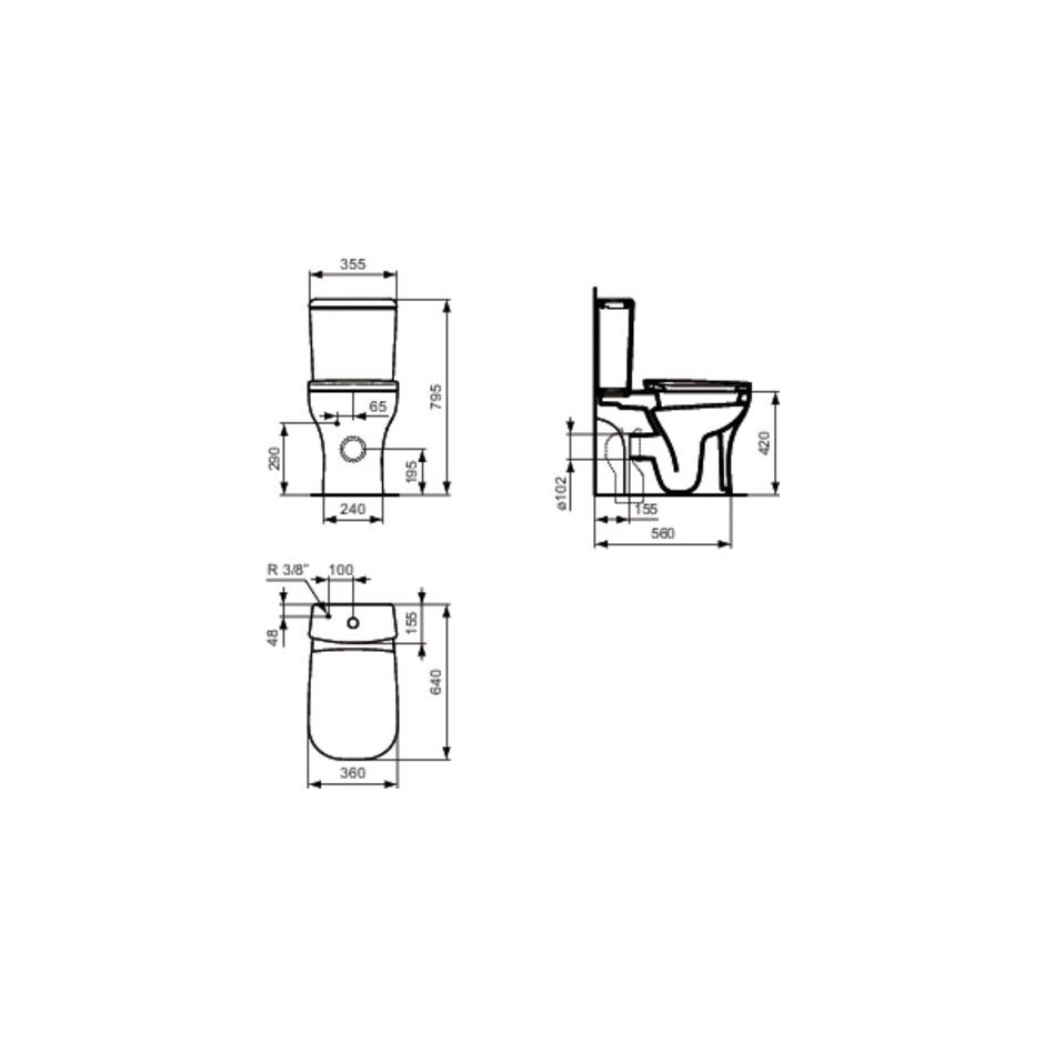 Ideal Standard Active zbiornik WC 3/6 l w kartonie biały - 551964_O2
