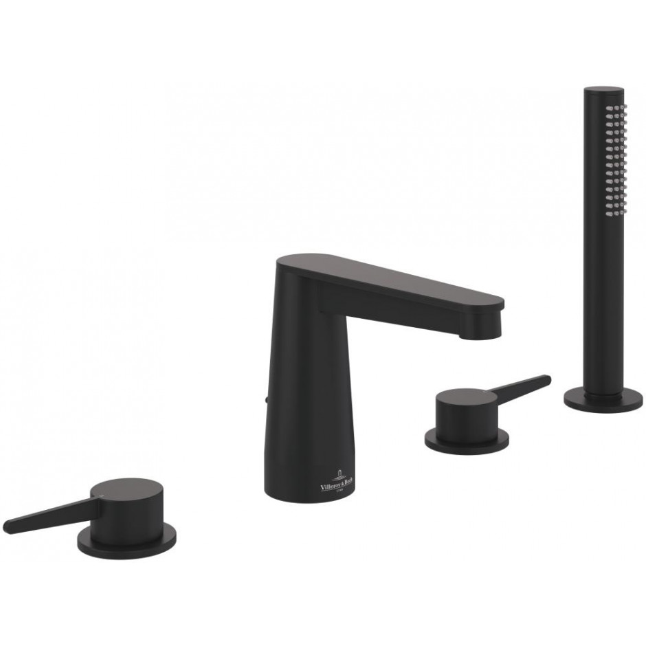 Villeroy & Boch Conum Czterootworowa bateria wannowa 455 x 124 x 165 mm Matt Black - 900674_O1