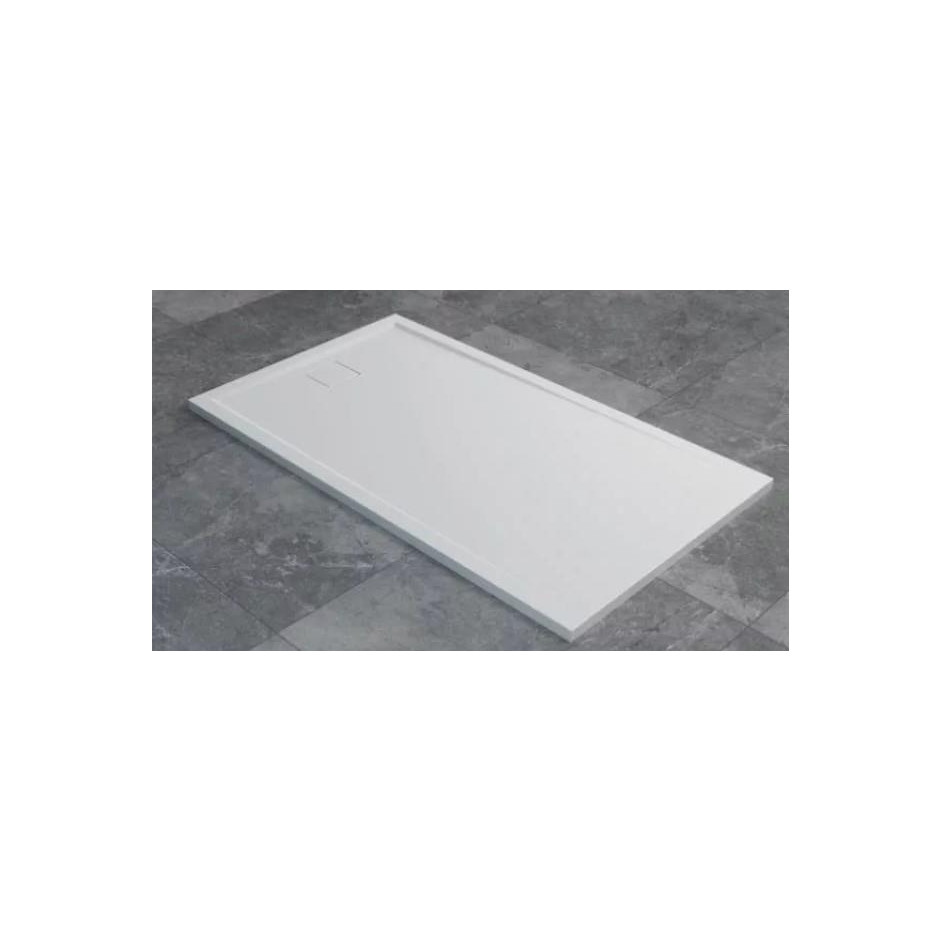Sanswiss Livada brodzik 90x160 konglomeratowy biały Odpływ Krótki Bok - 862227_O1