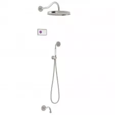 Tres Clasic Podtynkowy termostatyczny elektroniczny zestaw prysznicowy Shower Technology Blue Edition z deszczownicą Stal - 823897_O1