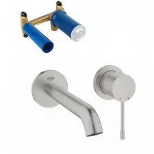Grohe Essence Zestaw Bateria umywalkowa podtynkowa 2-otw. + el. wew. do baterii umywalkowej stal nierdzewna