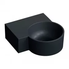 Omnires Ovo M+ Umywalka Nablatowa/Wisząca - Lewa, 33 X 34 Cm black lava mat