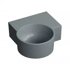 Omnires Ovo M+ Umywalka Nablatowa/Wisząca - Prawa, 33 X 34 Cm ash grey mat