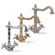 Tres Retro bateria umywalkowa stojąca korek automatyczny chrom - 5251_O1