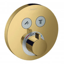 Hansgrohe ShowerSelect S Bateria wannowo-prysznicowa podtynkowa termostatyczna do 2 odbiorników, element zewnętrzny złoty optyczny polerowany - 820818_O1
