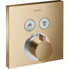 Hansgrohe ShowerSelect Bateria termostatyczna do 2 odbiorników, montaż podtynkowy, element zewnętrzny, brąz szczotkowany - 819030_O1