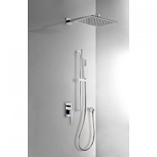 Tres Slim Exclusive kompletny zestaw prysznicowy podtynkowy deszczownica 320x220 mm chrom - 459440_O1