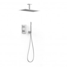 Tres Slim Exclusive Zestaw prysznicowy podt. termostatyczny z deszczownicą 40x25 cm Chrom - 862662_O1