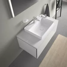 Duravit DuraSquare umywalka nablatowa 600x470 mm, bez przelewu z otworem na baterię, tył glazurowany - 719654_O1