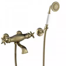 Tres Mono-Clasic bateria wannowa natynkowa termostatyczna z zestawem punktowym stary mosiądz - 756020_O1