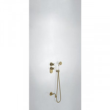 Tres Mono-Clasic kompletny zestaw wannowo-prysznicowy podtynkowy termostatyczny z zestawem punktowym wylewka Mosiądz Antyczny - 743757_O1