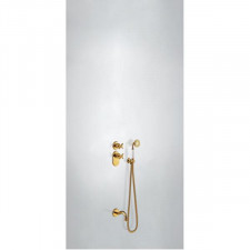 Tres Mono-Clasic kompletny zestaw wannowo-prysznicowy podtynkowy termostatyczny z zestawem punktowym wylewka złoty - 743631_O1