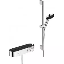 Hansgrohe Pulsify Select System prysznicowy 105 3jet Relaxation z główką prysznicową, baterią termostatyczną prysznicową, drążkiem 65 cm, suwakiem i wężem chrom - 828649_O1